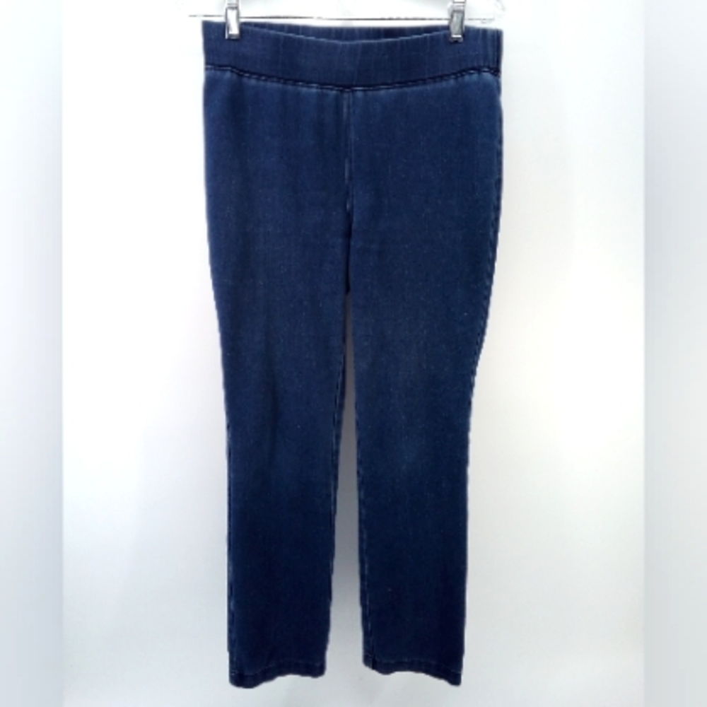 LOGO Lori Goldstein Jeggings Blue Pull Up Petite 4P Cotton Blend Pants